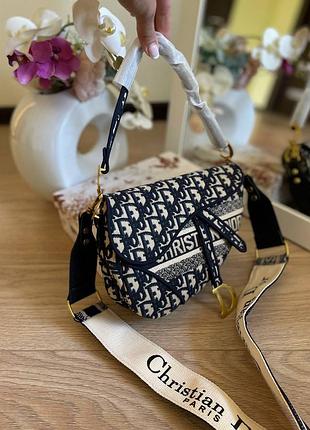 Женская маленькая сумка сумочка клатч на плечо в стиле диор седл dior saddle
