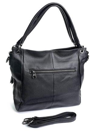 Женская кожаная сумка черного цвета2 фото