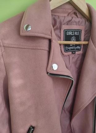 Косуха куртка замшева рожева5 фото