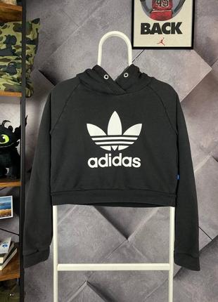 Укороченная кофта свитер спортивный adidas адидас