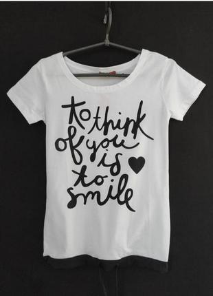 Удлиненная женская футболка с надписью с круглым вырезом горловины котон турция9 фото
