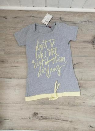 Футболка базовая женская удлиненная футболка с принтом3 фото