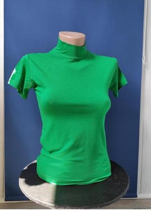 Фіолетовий гольф американка базова водолазка з коротким рукавом стрейчева футболка жіноча6 фото