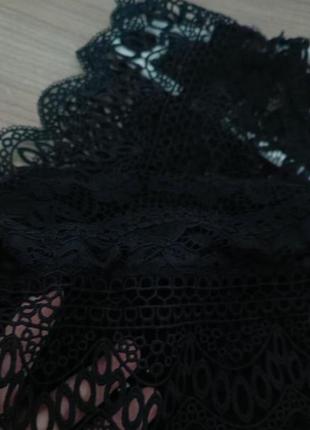 Zara черный кружевной топ, блуза5 фото