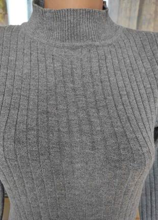 Водолазка. свитер под горло. водолазка в рубчик. водолазка серого цвета.7 фото