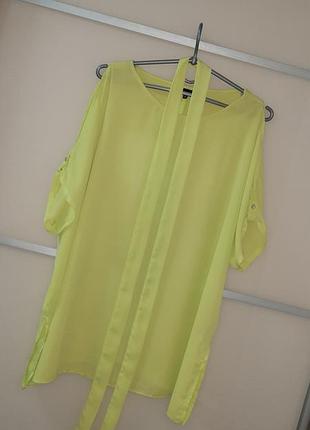 Блуза под пояс,с вырезами на рукавах 16uk