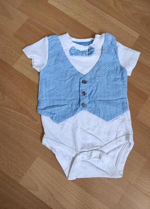 Праздничный боди на мальчика бабочка жакет 68 см на 3,6 месяцев