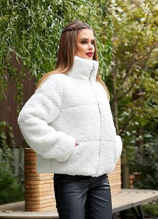 Куртка женская зимняя искусственный мех барашек разм.42-484 фото