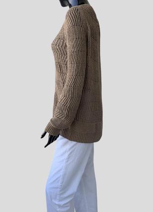 Хлопковый свитер джемпер пуловер massimo dutti крупной вязки свободного кроя из хлопка2 фото