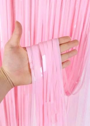Фольгированная шторка для фотозон , пастель,светло-розовая