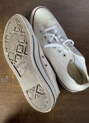 Кеды converse белые низкие 26.5 см 41.5 р. унисекс7 фото