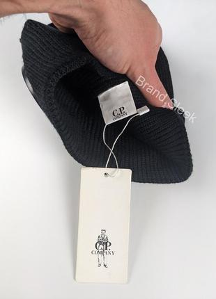 Чёрная шапка c.p company с линзами, с очками