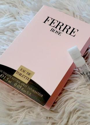 Gianfranco ferre ferre rose💥оригинал миниатюра пробник mini spray 1,5 мл книжка