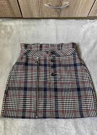 Твидовая юбка юбка от topshop в клетку3 фото