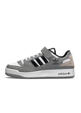 Adidas forum low сірі з білим