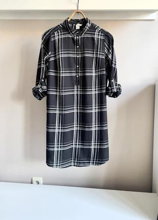 Удлиненная сорго-белая рубашка в клетку