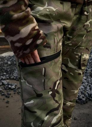 Тактические женские теплые брюки мультикам с карманами утепленные на флисе4 фото