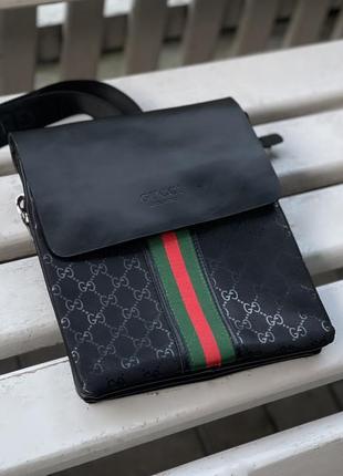 Кожаная сумка кросс боди, офисная gucci