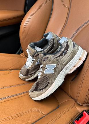 Кроссовки new balance 2002r olive suede7 фото