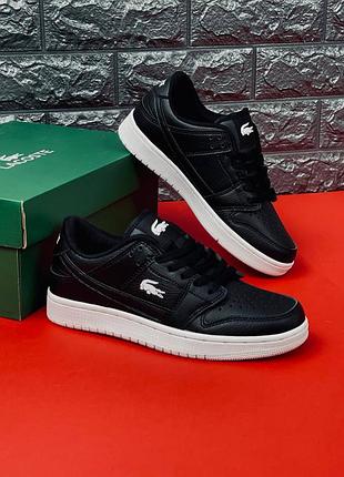Кроссовки lacoste черные женкие мужские подростковые осенние кросовки лакоста