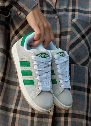 Женские кроссовки adidas campus grey green 36-37-38-39-40-41