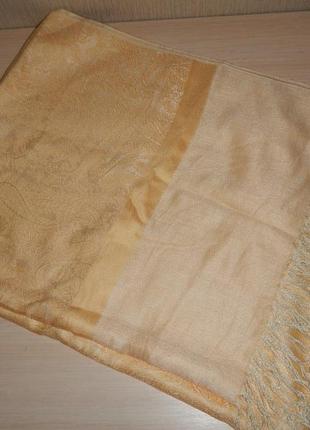 Розкішний шарф палантин пашмина pashmina 170см х 69см вовна шовк3 фото