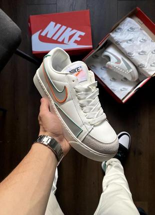 Nike blazer low grey swoosh2 фото