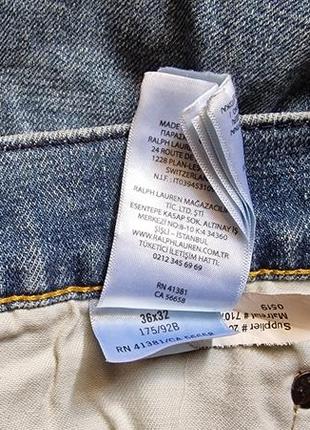 Брендовые фирменные демисезонные зимние стрейчевые джинсы polo by ralph lauren,оригинал,размер 36/32.9 фото