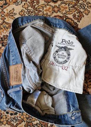 Брендовые фирменные демисезонные зимние стрейчевые джинсы polo by ralph lauren,оригинал,размер 36/32.7 фото