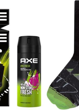 Подарочный набор axe epic fresh (дезодорант+носки)2 фото