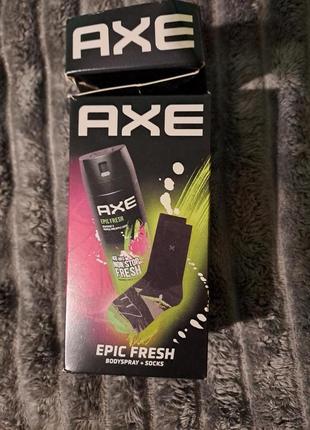 Подарочный набор axe epic fresh (дезодорант+носки)3 фото