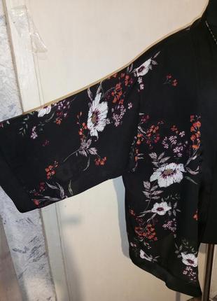 Лёгкий кардиган-кимоно-накидка в цветочный принт,большого размера,qed london5 фото