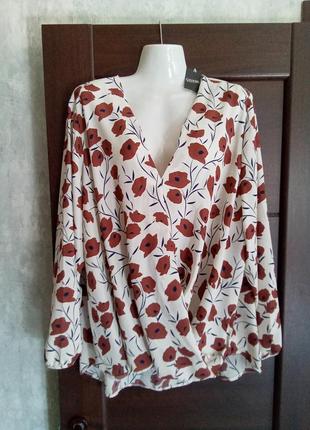 Брендовая новая красивая блуза с удлиненной спинкой р.22.