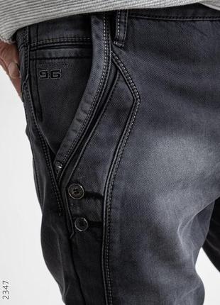 Зимові джинси, штани чоловічі на флісі котонові щільні warxdar, туреччина6 фото