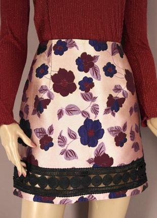 Акция 1+1=3! красивейшая жаккардовая юбка "glamorous" с цветочным принтом. размер s.