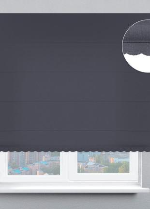Римская штора блэкаут перфект с ажуром графитовый. бесплатная доставка!1 фото