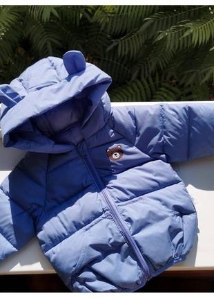 Демісезонна курточка з ведмедиком синя6 фото