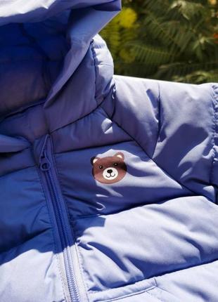 Демісезонна курточка з ведмедиком синя9 фото