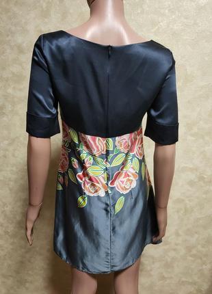 Шёлковое платье с цветочным принтом италия snake milano3 фото