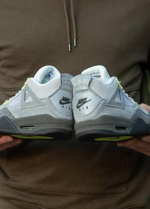 Мужские кроссовки nike air jordan 4 retro grey green 40-41-42-43-44-45-46