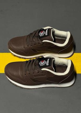 Мужские кроссовки reebok classic leather brown