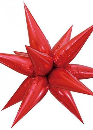 Фольгированый шар 3д "звезда" красная 65/65 см