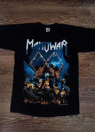 Чорна футболка manowar хеви металл