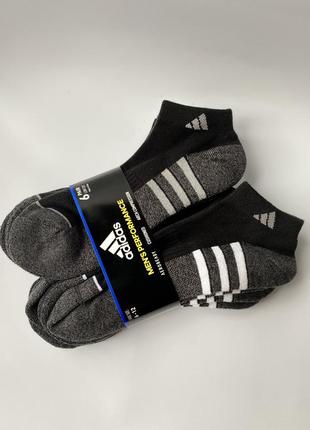 Шкарпетки adidas originals 6 штук, колір чорно-сірий2 фото