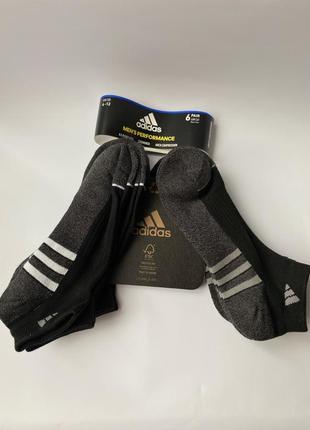 Носки adidas originals 6 штук, цвет черно-серый6 фото