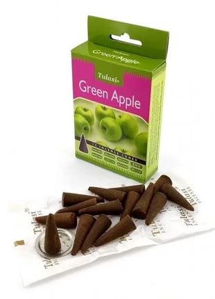 Green apple incense cones (зеленое яблоко)(tulasi) конусы