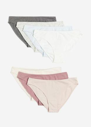 Хлопковые трусики слипы 7 шт h&m 0803969048