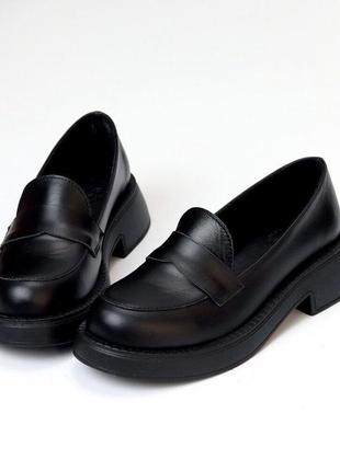 Кожаные черные туфли idaho 36-40р код 185166 фото
