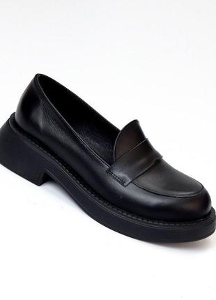 Кожаные черные туфли idaho 36-40р код 185169 фото