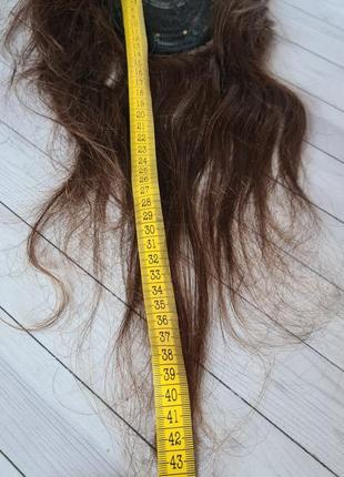 Накладка топер напівпарик-гармата-головка 100% натуральне волосся з імітацією шкіри голови8 фото